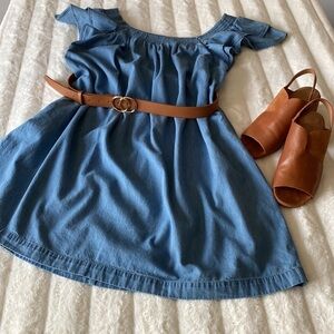 Lane Bryant Chambray Flutter Sleeve Dress Sz 18/20